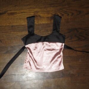 Pink and Black satin going out top
